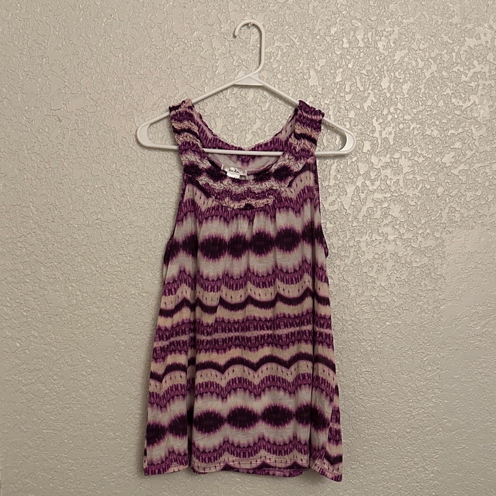 Isola Purple and White Patterned Top